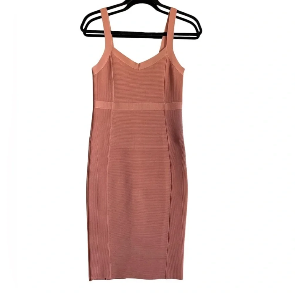 BARDOT Katy Mixed Stitch Sweater Dress In Chestnut US 6